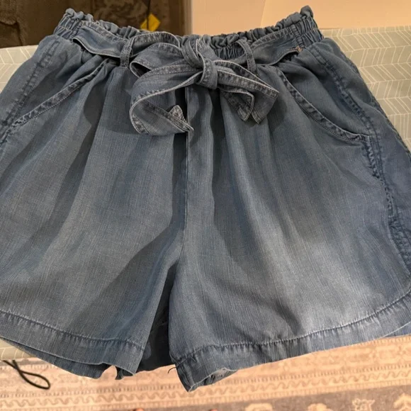 Nurture Denim Shorts Drawstring Elastic waist Size Medium - Picture 4 of 8